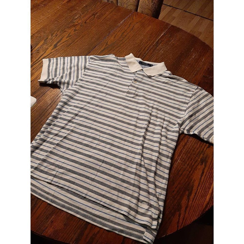 XL Tommy Hilfiger Blue White Cotton Short Sleeve Polo Shirt Collared Top - Picture 1 of 4